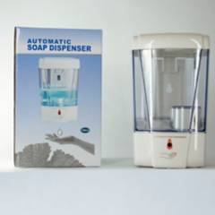 NOBEL - Dispensador De Gel Antibacterial/Jabón Líquido Automático Plástico Blanco 700 Ml De 10x18 Cm