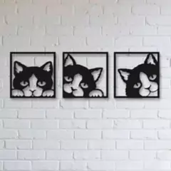 DE CASA - Tríptico Gatos Calados