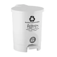 Caneca Plástica 4.5L Blanco-Reciclable  Con Pedal