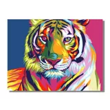 Kit Pintura-Cuadro Pintar Números-Tigre Colores 40cmx50cm