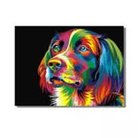 Kit Pintura: Cuadro para Pintar por Números 40x50cm Perro Negro