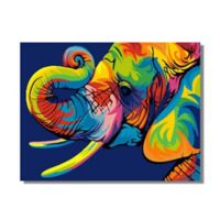 Kit Pintura: Cuadro para Pintar por Números 40x50cm Elefante Lado