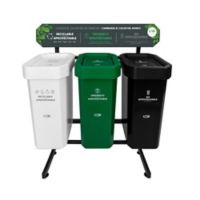 Punto Ecológico 3 Puestos 26 Litros Reciclable-Organico-No Aprovechable