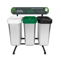 Punto Ecológico 3 Puestos lml 26 Litros Reciclable-Organico-No Aprovechable