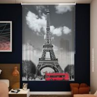 Cortina Enrollable Solar Screen Ancho 100cm Alto 180cm  Color Torre Eiffel