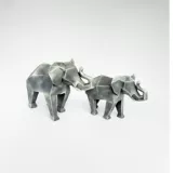Set x 2 Elefantes 16cm - 13cm Poliresina