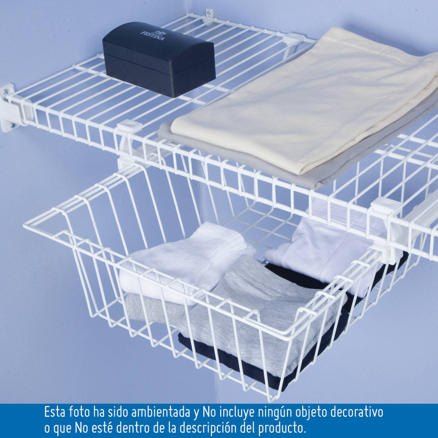 Organizador x3 canastas blanco rejiplas