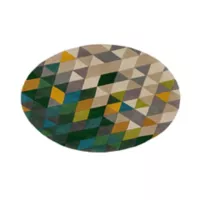 Tapete de Área Multicolor / Verde Prisma 160 X 160 cm
