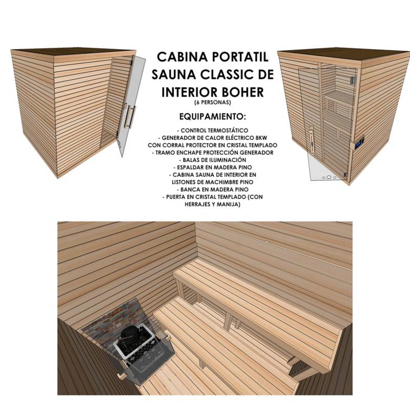 Cabina de Sauna Portátil 200x150x100cm 2 Caras