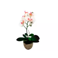 Piedra Orquídea Artificial Blanca De 40 Cm