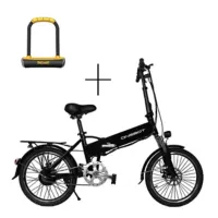 Bicicleta Electrica Onebot T6 R20 28Km/h + Candado U Negro