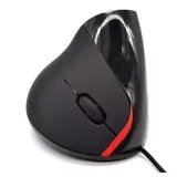 Mouse USB Vertical Económico Negro con Rojo