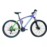 Bicicleta De Montaña Roadmaster Jumper R29 21V Talla M Disco Mecánico Doble Suspensión Azul/Verde