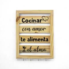 JUST HOME COLLECTION - Cuadro Cocina Madera 35x45