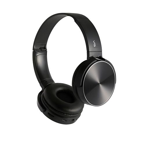 Audífonos de Diadema VTA Inalámbricos Bluetooth On Ear Recargables Negro