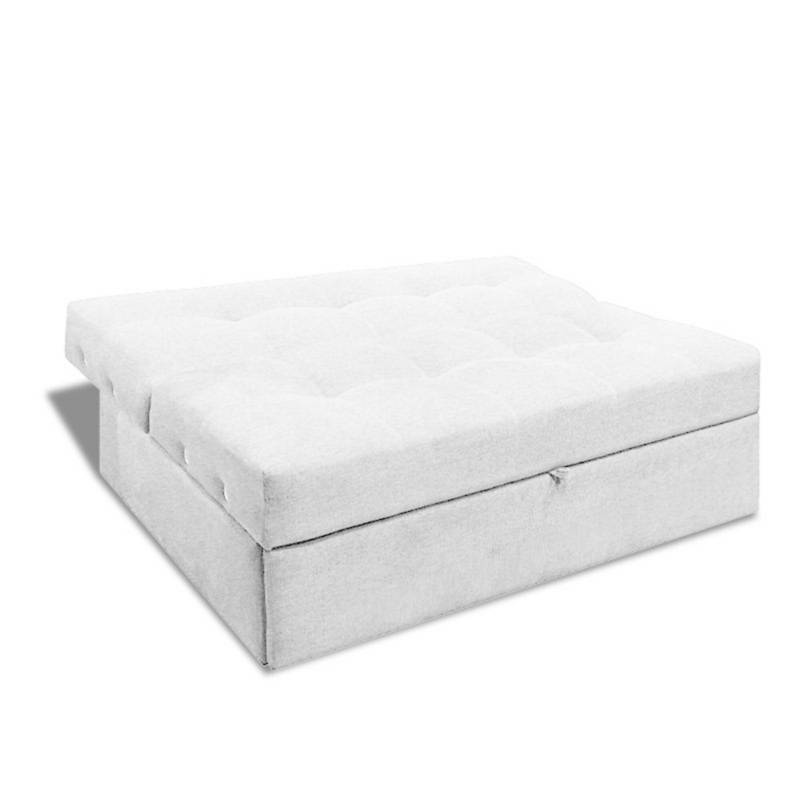 Sofá cama con reposabrazos de cuero artificial blanco - referencia  Mqm-242215