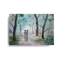 Cuadro Decorativo de Bosque Pintado L 49x69