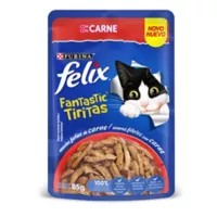 Alimento Húmedo Para Gato Fantastic Tiritas Carne Felix 85g