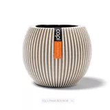 Matera Cerámica Redonda Vase Groove 22x19x22cm Marfil