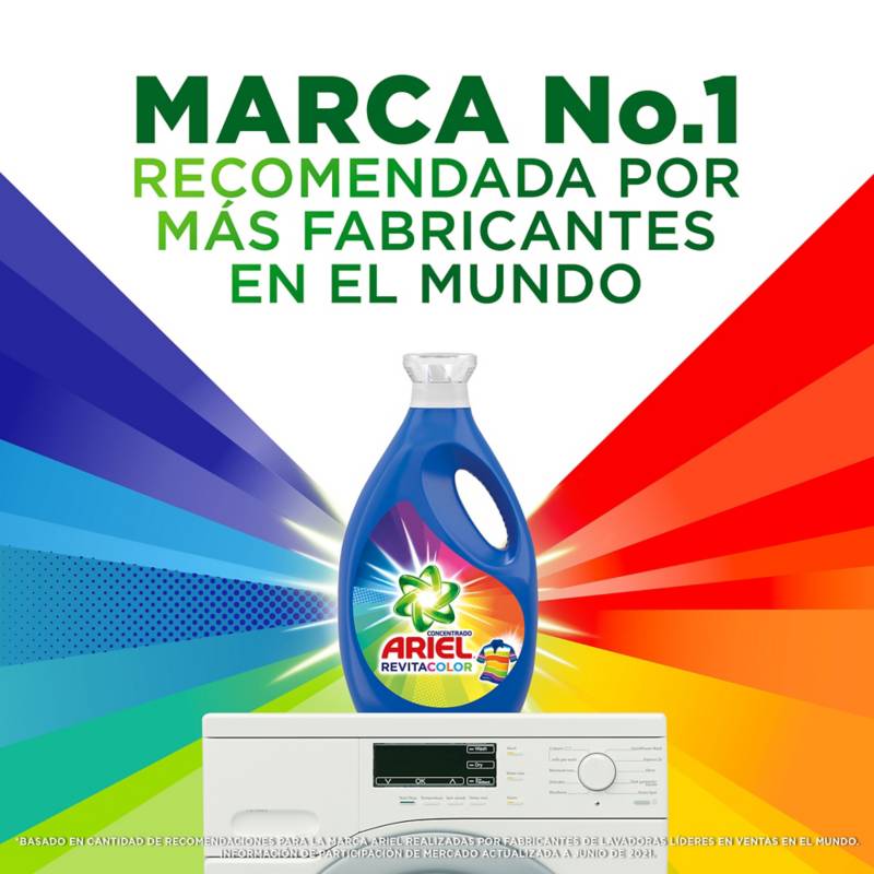 Detergente Líquido Ariel Revitacolor, 800 ml.