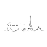 Vinilo Skyline de París M 120x50cm