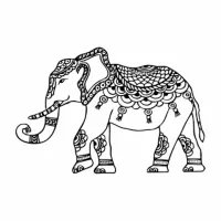 Vinilo Decorativo de Elefante Hindú XS 86X58cm