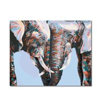 Kit de Pintura: Cuadro para Pintar por Números 40x50 Elefantes Pareja