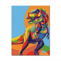 Kit de Pintura: Cuadro para Pintar por Números 40x40 Dinosaurio