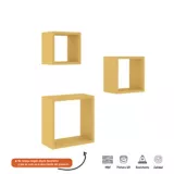 Repisas Flotantes Cubos Set x 3 Amarillo
