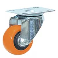 Discover Rodachina giratoria doble rodamiento Naranja PVC 62 mm