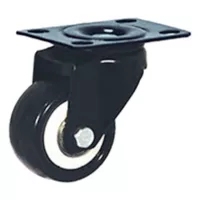 Discover Rodachina giratoria, doble rodamiento negra PVC 50 mm