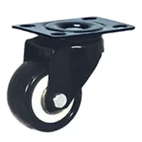 Discover Rodachina giratoria, doble rodamiento negra PVC 65 mm