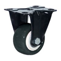 Rodachina fija doble rodamiento negra PVC 50 mm