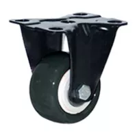 Discover Rodachina fija doble rodamiento negra PVC 50 mm