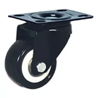 Discover Rodachina giratoria, doble rodamiento negra PVC 75 mm