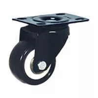 Discover Rodachina giratoria, doble rodamiento negra PVC 40 mm