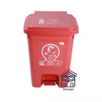 Punto Ecológico Plástica 35L Rojo Con Pedal
