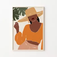Cuadro Mujer con Sombrero 50x70