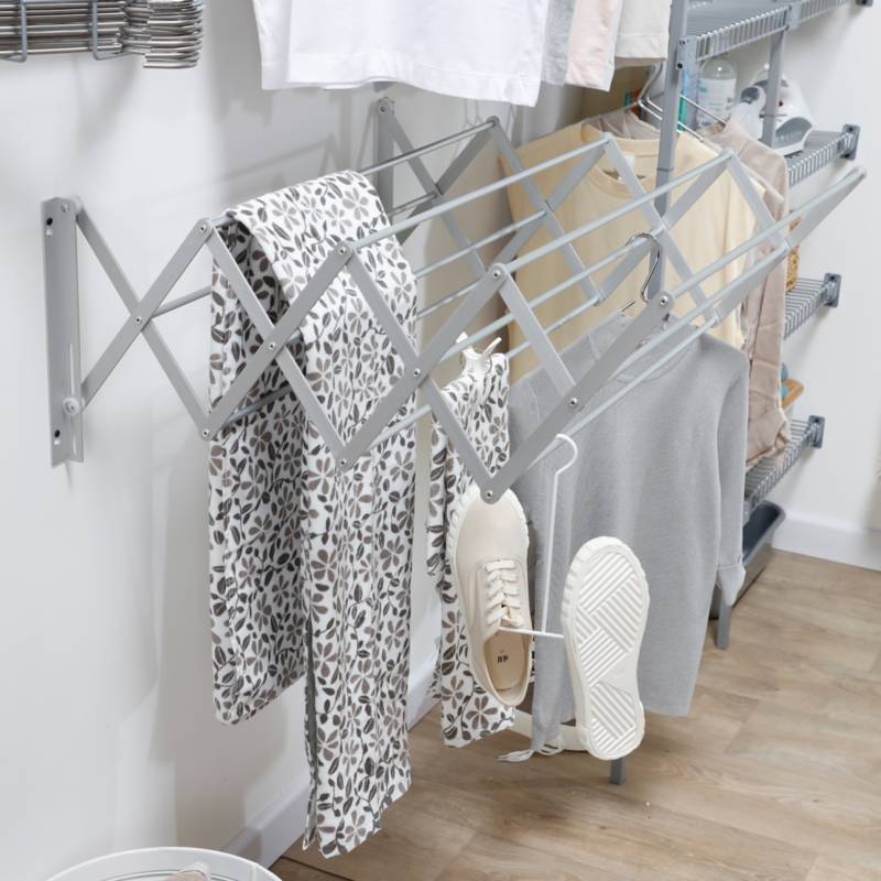 Tendedero de pared toallero, ropa, toallas, extensible plegable en aluminio  100cm