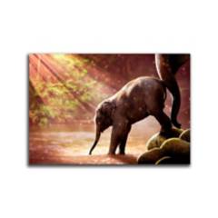 HOGAR VENECIA - Cuadro Elefante Pequeno Xl 115X78 Cm