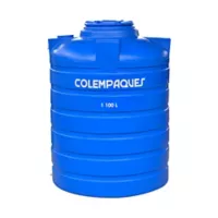 Tanque Agua Colempaques Cilíndrico 1100Lt Tricapa Tapa Giro Azul