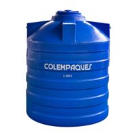 Tanque Agua Colempaques Cilíndrico 2200Lt Tricapa Tapa Giro Azul