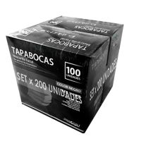 Tapabocas Uso General Negro X 200 Unidades