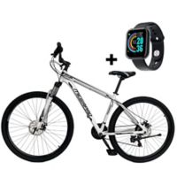 Megapro Bicicleta R29 Shimano Alum Blanco-Negro + Smartwatch