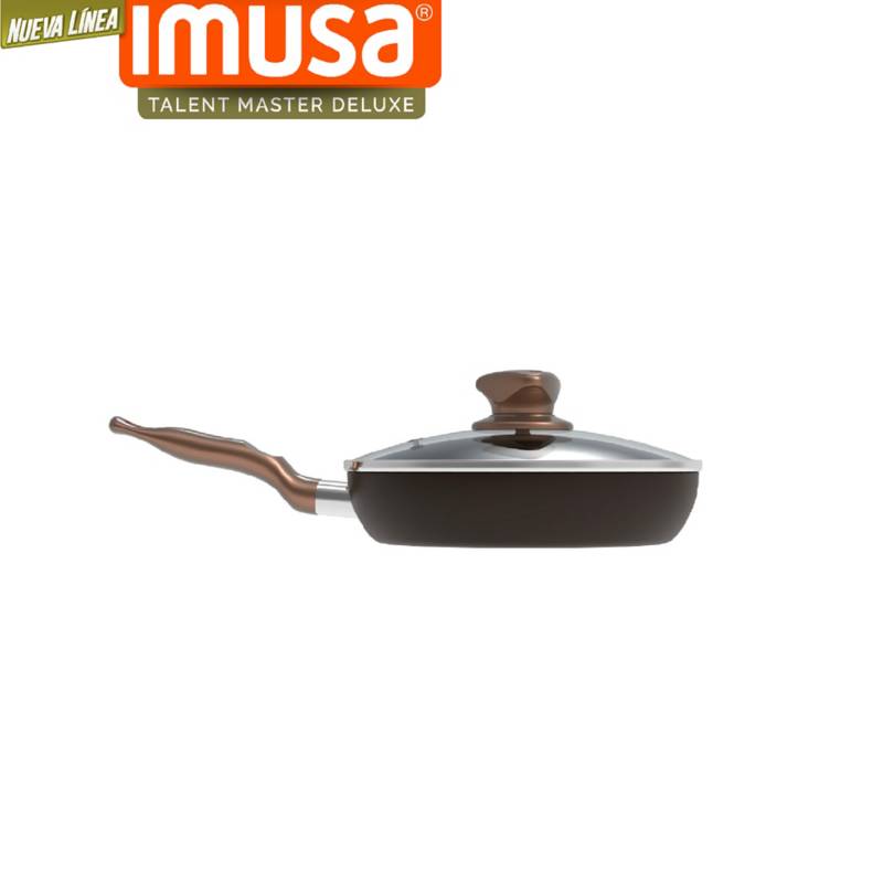 Sarten 24Cm Tapa Vidrio Deluxe IMUSA