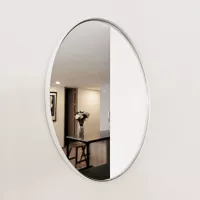 Espejo Circular Marco Metalico 100Cm Blanco