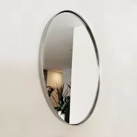 Espejo Circular Marco Metalico 60Cm Plateado