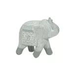 Escultura Elefante Poliresina 18.2x17cm Gris Ghana