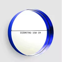 Espejo Redondo Val Marco Hierro 150Cm Azul