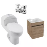Combo Aluvia San Giorgio Balta: Sanitario 1 pieza + lavamanos + mueble + grifería